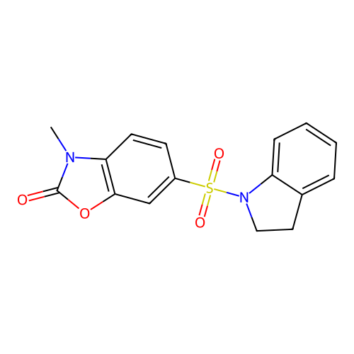 6-(2,3-Dihydroindol-1-ylsulfonyl)-3-methyl-1,3-benzoxazol-2-one structure