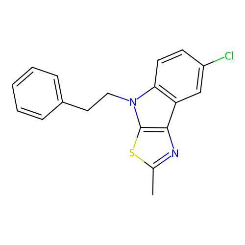 7-chloro-2-methyl-4-(2-phenylethyl)-4H-[1,3]thiazolo[5,4-b]indole structure
