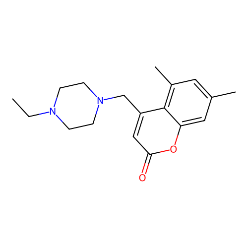 4-[(4-Ethyl-1-piperazinyl)methyl]-5,7-dimethyl-1-benzopyran-2-one structure