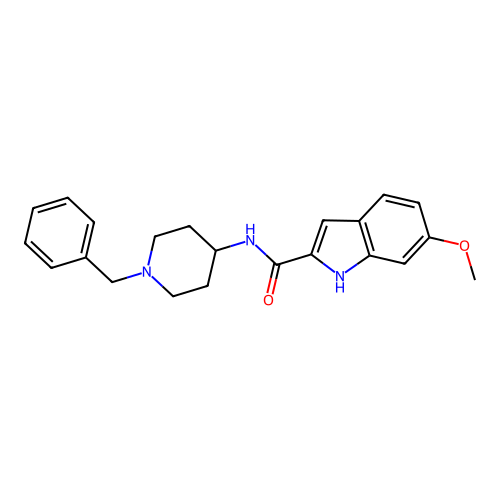 N-(1-benzylpiperidin-4-yl)-6-methoxy-1H-indole-2-carboxamide structure