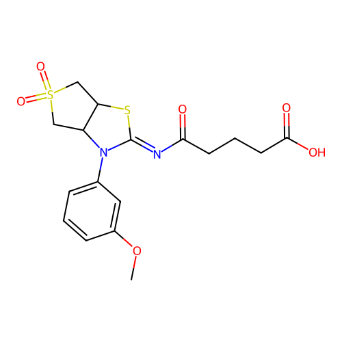 5-{[(2Z)-3-(3-methoxyphenyl)-5,5-dioxidotetrahydrothieno[3,4-d][1,3]thiazol-2(3H)-ylidene]amino}-5-oxopentanoic acid structure
