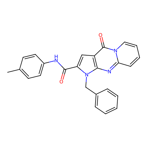 1-benzyl-4-oxo-N-(p-tolyl)-1,4-dihydropyrido[1,2-a]pyrrolo[2,3-d]pyrimidine-2-carboxamide structure