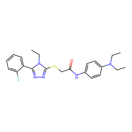 N-[4-(diethylamino)phenyl]-2-{[4-ethyl-5-(2-fluorophenyl)-4H-1,2,4-triazol-3-yl]sulfanyl}acetamide structure