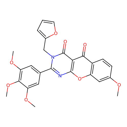 3-(furan-2-ylmethyl)-8-methoxy-2-(3,4,5-trimethoxyphenyl)-3H-chromeno[2,3-d]pyrimidine-4,5-dione structure