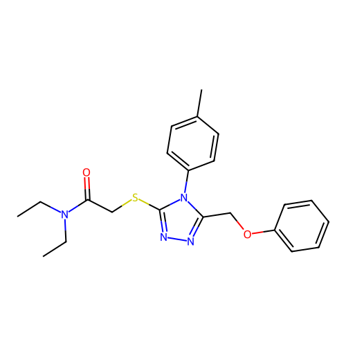 N,N-diethyl-2-{[4-(4-methylphenyl)-5-(phenoxymethyl)-4H-1,2,4-triazol-3-yl]sulfanyl}acetamide structure