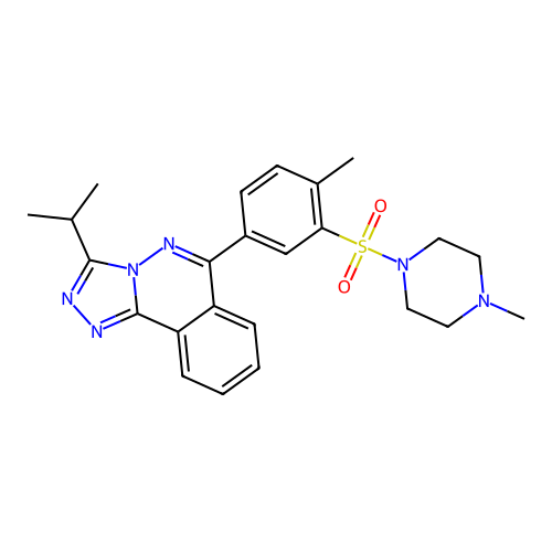 3-isopropyl-6-(4-methyl-3-((4-methylpiperazin-1-yl)sulfonyl)phenyl)-[1,2,4]triazolo[3,4-a]phthalazine structure