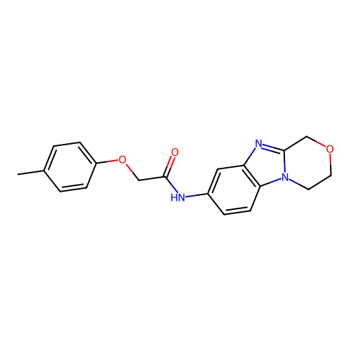 N-(3,4-dihydro-1H-[1,4]oxazino[4,3-a]benzimidazol-8-yl)-2-(4-methylphenoxy)acetamide structure