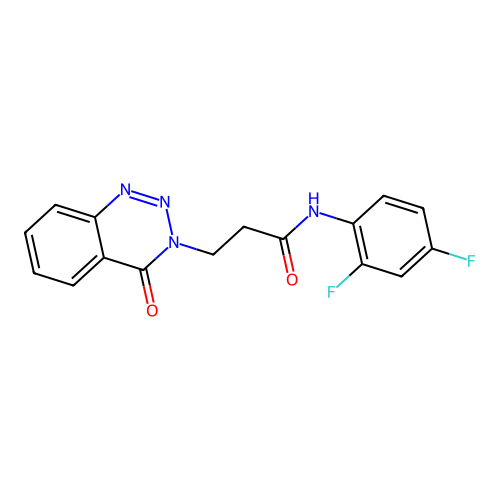 N-(2,4-difluorophenyl)-3-(4-oxo-1,2,3-benzotriazin-3(4H)-yl)propanamide structure
