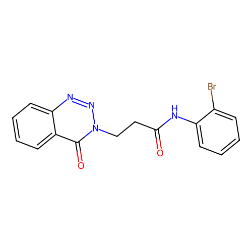 N-(2-bromophenyl)-3-(4-oxo-1,2,3-benzotriazin-3(4H)-yl)propanamide structure