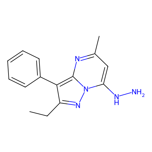 2-Ethyl-7-hydrazinyl-5-methyl-3-phenylpyrazolo[1,5-a]pyrimidine structure