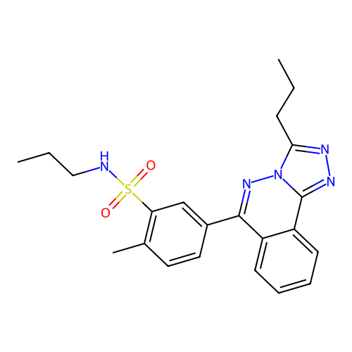 2-methyl-N-propyl-5-(3-propyl-[1,2,4]triazolo[3,4-a]phthalazin-6-yl)benzenesulfonamide structure