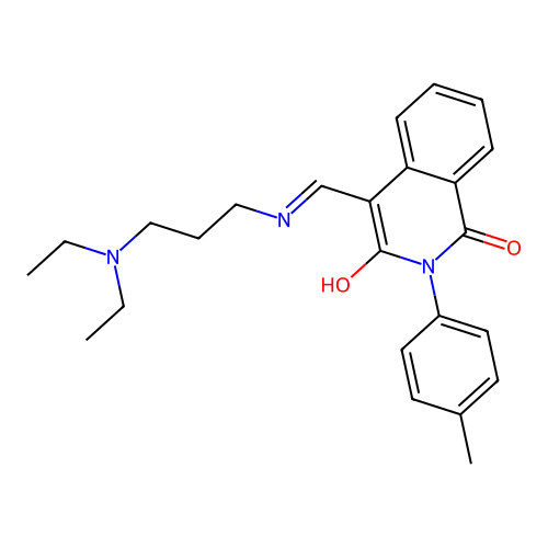 (4Z)-4-[[3-(diethylamino)propylamino]methylidene]-2-(4-methylphenyl)isoquinoline-1,3-dione structure