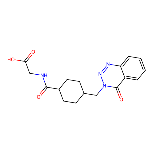 N-({4-[(4-oxo-1,2,3-benzotriazin-3(4H)-yl)methyl]cyclohexyl}carbonyl)glycine structure