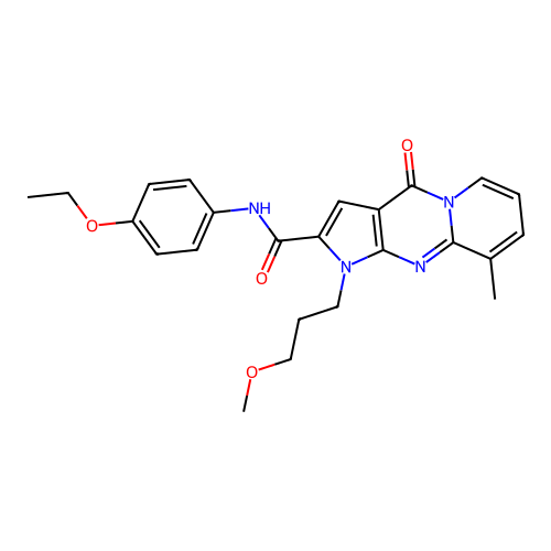 N-(4-ethoxyphenyl)-1-(3-methoxypropyl)-9-methyl-4-oxo-1,4-dihydropyrido[1,2-a]pyrrolo[2,3-d]pyrimidine-2-carboxamide structure