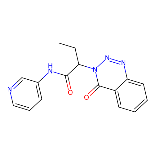 2-(4-oxo-1,2,3-benzotriazin-3(4H)-yl)-N-(pyridin-3-yl)butanamide structure