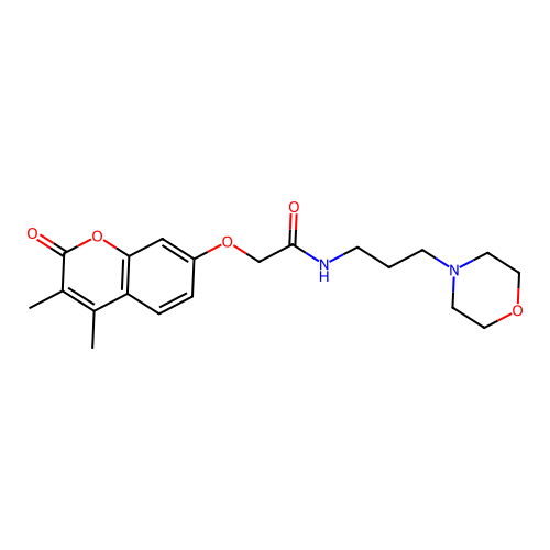 2-(3,4-dimethyl-2-oxochromen-7-yl)oxy-N-(3-morpholin-4-ylpropyl)acetamide structure