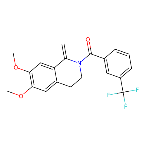(6,7-dimethoxy-1-methylene-3,4-dihydroisoquinolin-2(1H)-yl)(3-(trifluoromethyl)phenyl)methanone structure