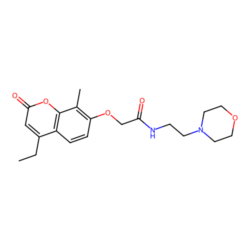 2-(4-ethyl-8-methyl-2-oxochromen-7-yl)oxy-N-(2-morpholin-4-ylethyl)acetamide structure