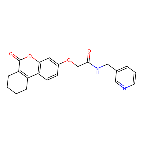 2-[(6-oxo-7,8,9,10-tetrahydrobenzo[c]chromen-3-yl)oxy]-N-(pyridin-3-ylmethyl)acetamide structure