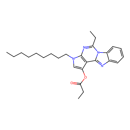 5-ethyl-3-nonyl-3H-benzo[4,5]imidazo[1,2-c]pyrrolo[3,2-e]pyrimidin-1-yl propionate structure