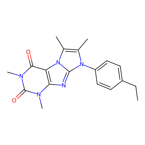 8-(4-ethylphenyl)-1,3,6,7-tetramethyl-1H-imidazo[2,1-f]purine-2,4(3H,8H)-dione structure