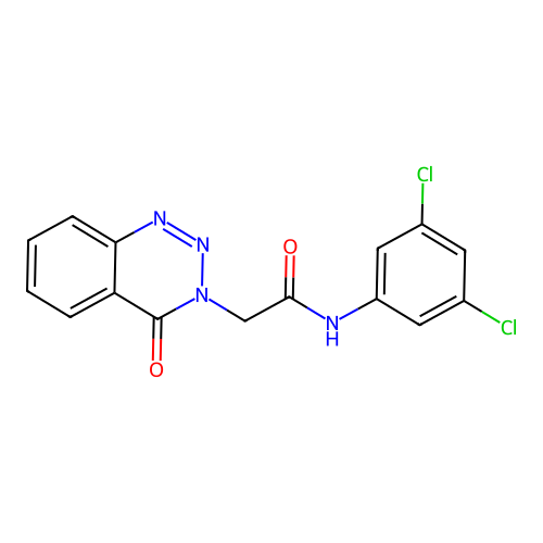 N-(3,5-dichlorophenyl)-2-(4-oxo-1,2,3-benzotriazin-3(4H)-yl)acetamide structure