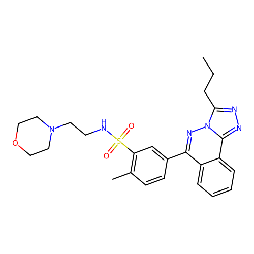 2-methyl-N-(2-morpholin-4-ylethyl)-5-(3-propyl-[1,2,4]triazolo[3,4-a]phthalazin-6-yl)benzenesulfonamide structure