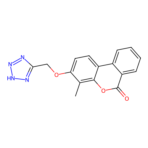 4-methyl-3-(2H-tetrazol-5-ylmethoxy)benzo[c]chromen-6-one structure