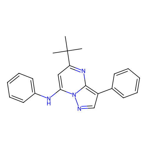 5-tert-butyl-N,3-diphenylpyrazolo[1,5-a]pyrimidin-7-amine structure