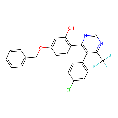 5-(Benzyloxy)-2-[5-(4-chlorophenyl)-6-(trifluoromethyl)pyrimidin-4-yl]phenol structure