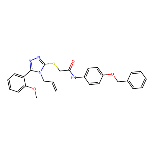 N-[4-(benzyloxy)phenyl]-2-{[5-(2-methoxyphenyl)-4-(prop-2-en-1-yl)-4H-1,2,4-triazol-3-yl]sulfanyl}acetamide structure