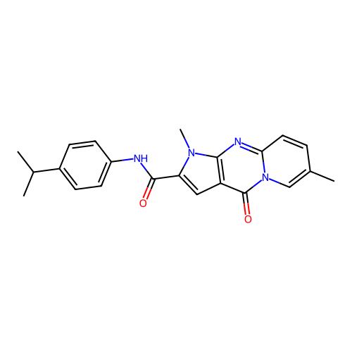 1,7-dimethyl-4-oxo-N-[4-(propan-2-yl)phenyl]-1,4-dihydropyrido[1,2-a]pyrrolo[2,3-d]pyrimidine-2-carboxamide structure
