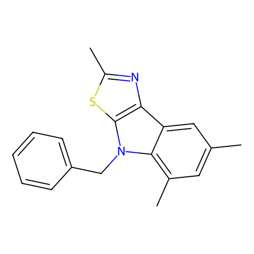4-benzyl-2,5,7-trimethyl-4H-[1,3]thiazolo[5,4-b]indole structure