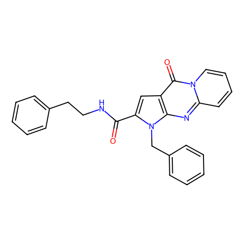1-benzyl-4-oxo-N-phenethyl-1,4-dihydropyrido[1,2-a]pyrrolo[2,3-d]pyrimidine-2-carboxamide structure