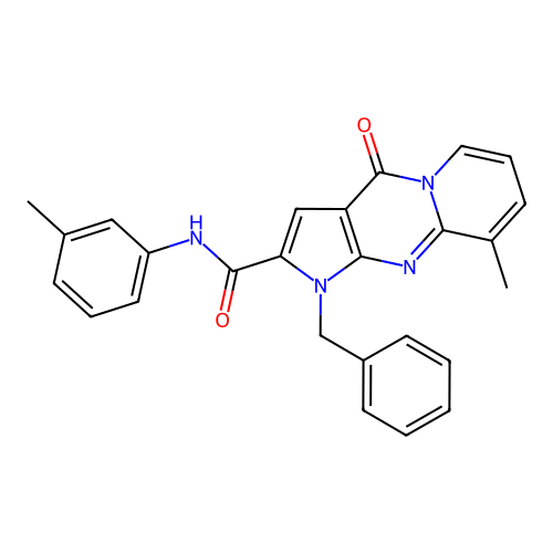 1-benzyl-9-methyl-N-(3-methylphenyl)-4-oxo-1,4-dihydropyrido[1,2-a]pyrrolo[2,3-d]pyrimidine-2-carboxamide structure