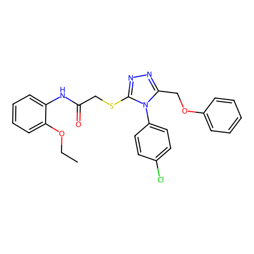 2-[[4-(4-chlorophenyl)-5-(phenoxymethyl)-1,2,4-triazol-3-yl]sulfanyl]-N-(2-ethoxyphenyl)acetamide structure