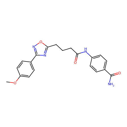 4-[4-[3-(4-Methoxyphenyl)-1,2,4-oxadiazol-5-yl]butanoylamino]benzamide structure
