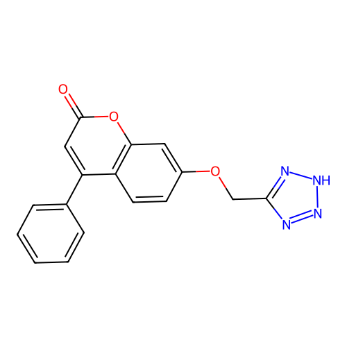 4-phenyl-7-(1H-tetrazol-5-ylmethoxy)-2H-chromen-2-one structure