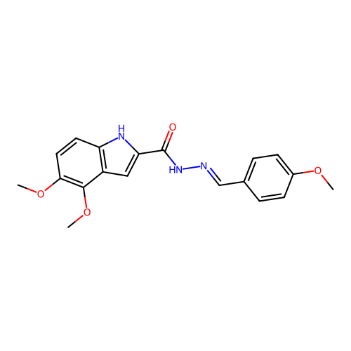 4,5-dimethoxy-N'-[(E)-(4-methoxyphenyl)methylidene]-1H-indole-2-carbohydrazide structure