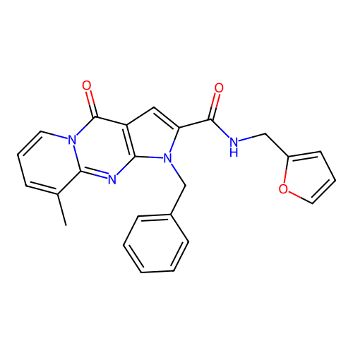 1-benzyl-N-(furan-2-ylmethyl)-9-methyl-4-oxo-1,4-dihydropyrido[1,2-a]pyrrolo[2,3-d]pyrimidine-2-carboxamide structure