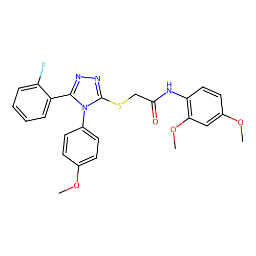 N-(2,4-dimethoxyphenyl)-2-{[5-(2-fluorophenyl)-4-(4-methoxyphenyl)-4H-1,2,4-triazol-3-yl]sulfanyl}acetamide structure