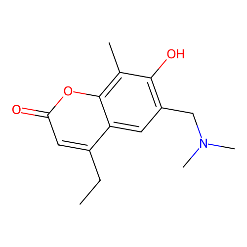 6-((dimethylamino)methyl)-4-ethyl-7-hydroxy-8-methyl-2H-chromen-2-one structure