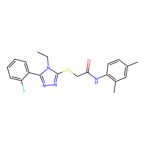 N-(2,4-dimethylphenyl)-2-{[4-ethyl-5-(2-fluorophenyl)-4H-1,2,4-triazol-3-yl]sulfanyl}acetamide structure