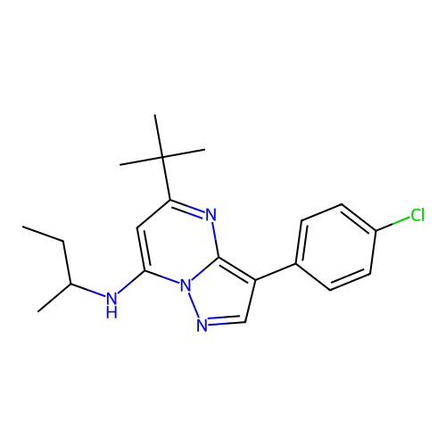 N-(butan-2-yl)-5-tert-butyl-3-(4-chlorophenyl)pyrazolo[1,5-a]pyrimidin-7-amine structure