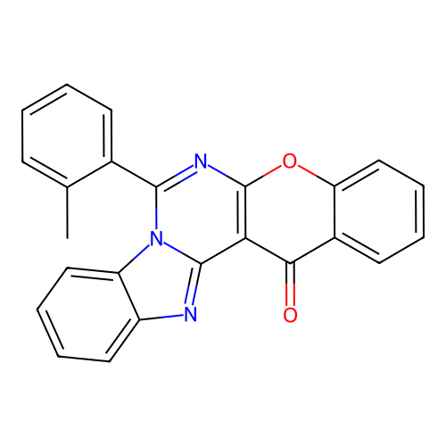 7-(o-tolyl)-14H-benzo[4,5]imidazo[1,2-c]chromeno[3,2-e]pyrimidin-14-one structure