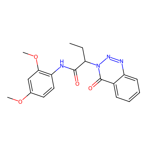 N-(2,4-dimethoxyphenyl)-2-(4-oxo-1,2,3-benzotriazin-3(4H)-yl)butanamide structure