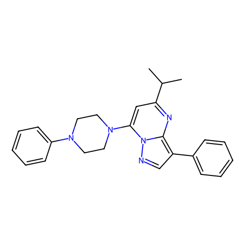 5-Isopropyl-3-phenyl-7-(4-phenylpiperazin-1-yl)pyrazolo[1,5-a]pyrimidine structure