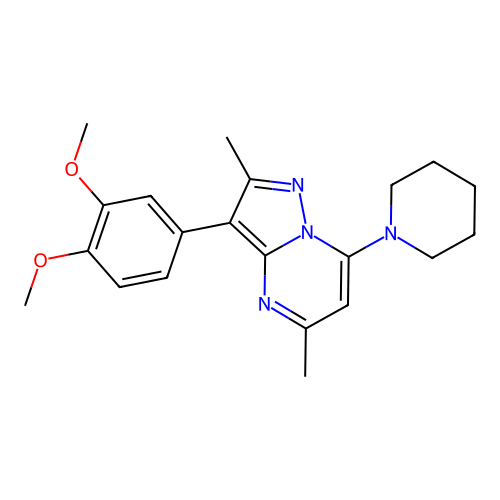 3-(3,4-Dimethoxyphenyl)-2,5-dimethyl-7-(piperidin-1-yl)pyrazolo[1,5-a]pyrimidine structure