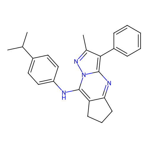 2-methyl-3-phenyl-N-[4-(propan-2-yl)phenyl]-6,7-dihydro-5H-cyclopenta[d]pyrazolo[1,5-a]pyrimidin-8-amine structure