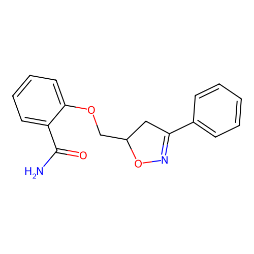 2-[(3-Phenyl-4,5-dihydro-1,2-oxazol-5-yl)methoxy]benzamide structure